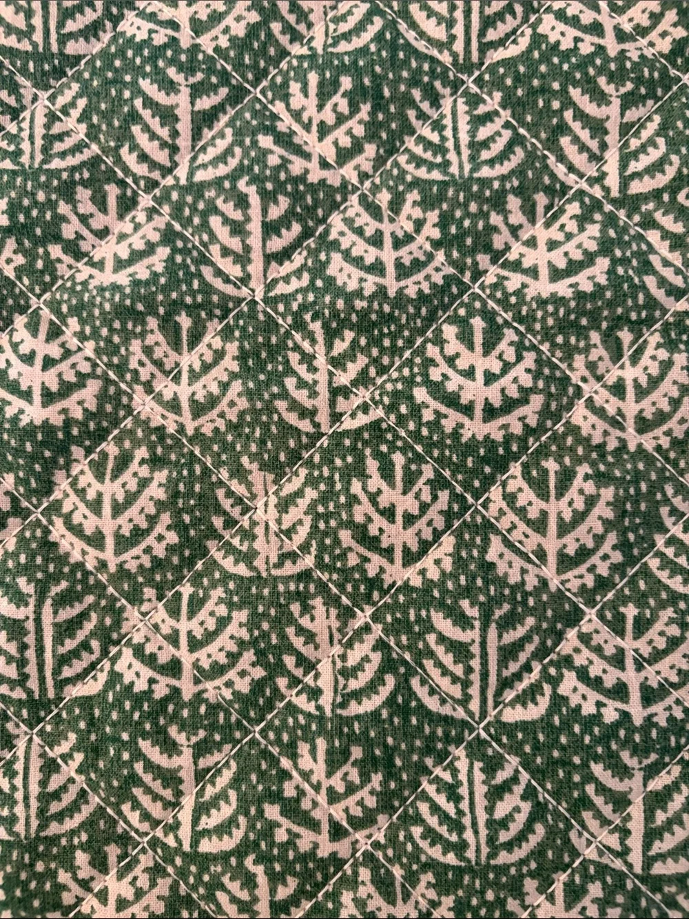 NEW Set of 2 Reversible Scalloped Quilted Placemats Block Print Style